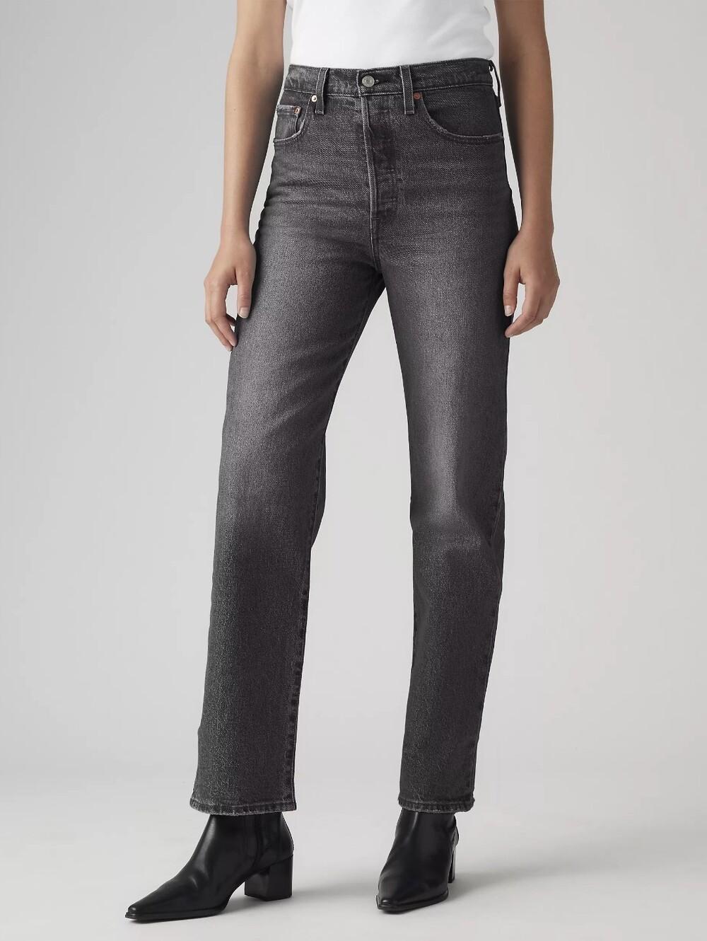 Levi's Ribcage Straight Ankle Women's Jeans Well Worn - Black 31